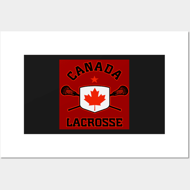 Canada lacrosse red background Wall Art by euror-design